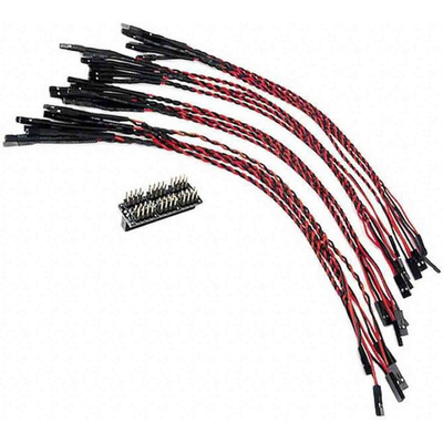 410-349, 200mm Twisted & Insulated Breadboard Jumper Wire in Black, Red