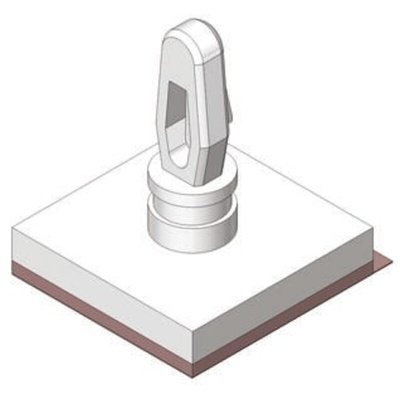 LCBSBM-08-01A-RT, 12.7mm High Nylon PCB Support for 3.18mm PCB Hole, 12.7 x 12.7mm Base