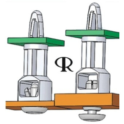 SRLCBS 10 01, 15.9mm High Nylon Snap Rivet Support for 4mm PCB Hole, 10.2mm Base