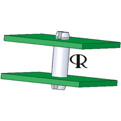 MSPM-2-01 , 3.2mm High Nylon PCB Post for 3.18mm PCB Hole, 4.6mm Base