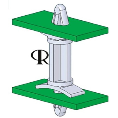 DLCBS-4-01, 6.4mm High Nylon PCB Support Pillar for 4mm PCB Hole, 14.3mm Base