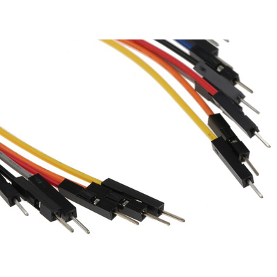 MIKROE-513, 150mm Insulated Breadboard Jumper Wire in Black, Blue, Brown, Green, Grey, Orange, Purple, Red, White,
