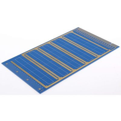 10-0145, Double-Sided Stripboard Epoxy Glass 203 x 114 x 1.6mm 0.1" Pitch Direct Edge Card Connection FR4