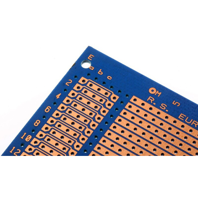 10-27559, Single-Sided Stripboard Epoxy Glass 233.4 x 160 x 1.6mm DIN 41612 FR4