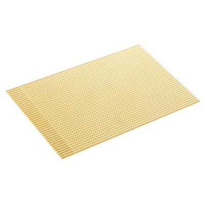 RS PRO Single Sided Matrix Board FR2 1.02mm Holes, 2.54 x 2.54mm Pitch, 160 x 100 x 1.6mm