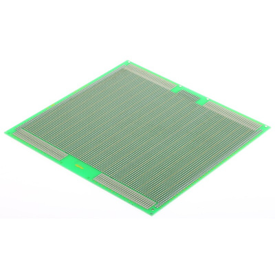 RS PRO Double Sided Matrix Board FR4 1.02mm Holes, 2.54 x 2.54mm Pitch, 233.4 x 220mm