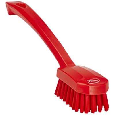 Vikan Medium Bristle Red Scrubbing Brush, 22mm bristle length, Polyester bristle material
