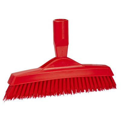 Vikan Very Hard Bristle Red Scrubbing Brush, 40mm bristle length, Polyester bristle material