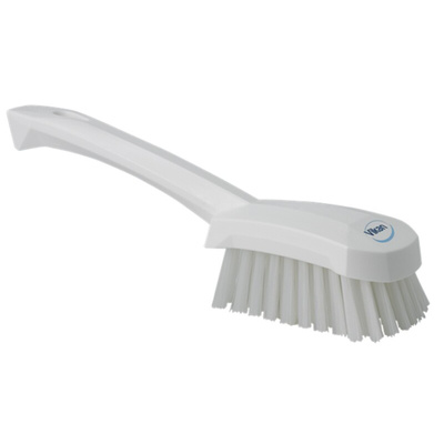 Vikan Hard Bristle White Scrubbing Brush, 36mm bristle length, Polyester bristle material