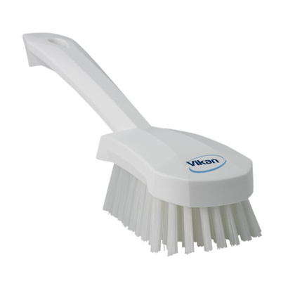 Vikan Hard Bristle White Scrubbing Brush, 36mm bristle length, Polyester bristle material