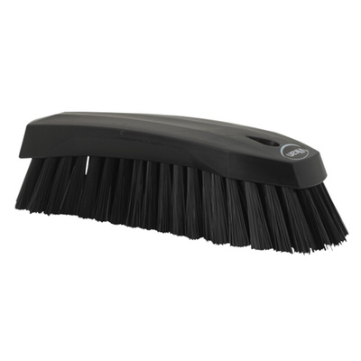 Vikan Hard Bristle Black Scrubbing Brush, 36mm bristle length, Polyester bristle material