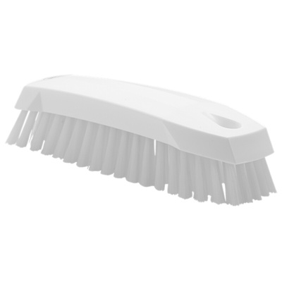 Vikan Medium Bristle White Scrubbing Brush, 20mm bristle length, Polyester bristle material
