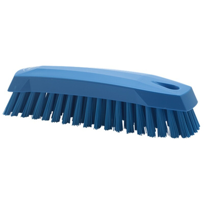 Vikan Medium Bristle Blue Scrubbing Brush, 20mm bristle length, Polyester bristle material