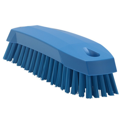 Vikan Medium Bristle Blue Scrubbing Brush, 20mm bristle length, Polyester bristle material