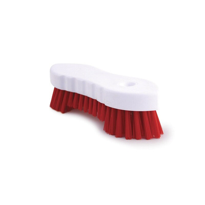 RS PRO Soft/Hard Bristle Red Scrubbing Brush, PET bristle material