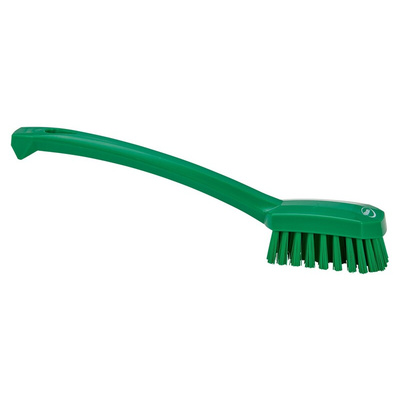 Vikan Medium Bristle Green Scrubbing Brush, 22mm bristle length, PET bristle material