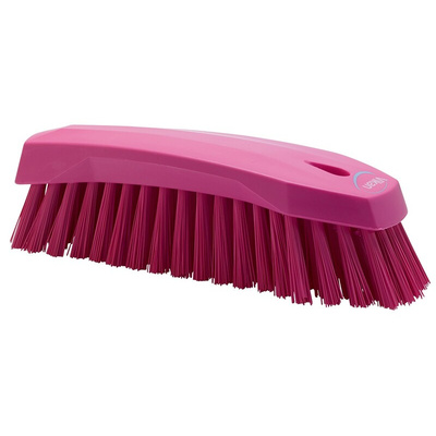 Vikan Hard Bristle Pink Scrubbing Brush, 36mm bristle length, PET bristle material
