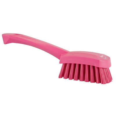 Vikan Hard Bristle Pink Scrubbing Brush, 36mm bristle length, PET bristle material