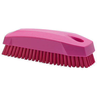 Vikan Hard Bristle Pink Scrubbing Brush, 17mm bristle length, PET bristle material