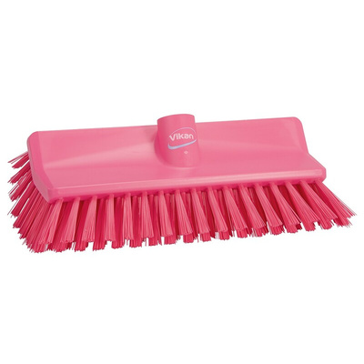 Vikan Medium Bristle Pink Scrubbing Brush, 41mm bristle length, PET bristle material