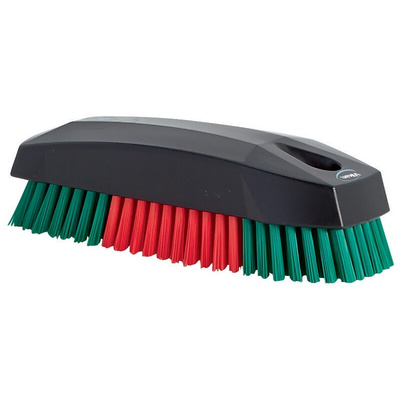 Vikan Hard Bristle Black Scrubbing Brush, 15mm bristle length, Polyester bristle material