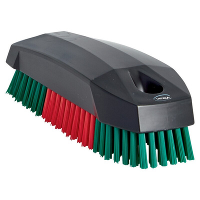 Vikan Hard Bristle Black Scrubbing Brush, 15mm bristle length, Polyester bristle material