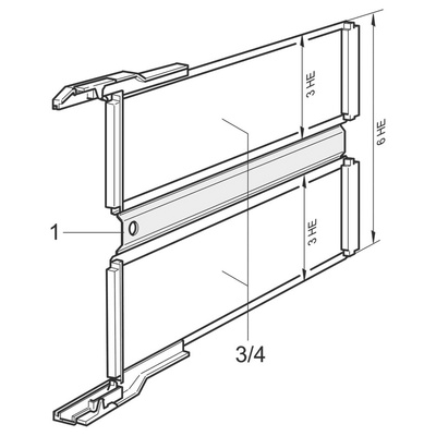 20800-168, Double Sided DIN 41612 Extender Board Intermediate Adapter, Intermediate Adapter FR4 350 x 220 x 1.6mm