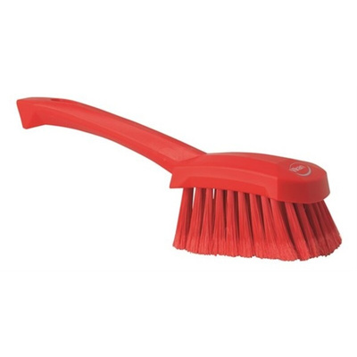 Vikan Soft Bristle White Scrubbing Brush, 270mm bristle length, Polyester, Polypropylene, Stainless Steel bristle