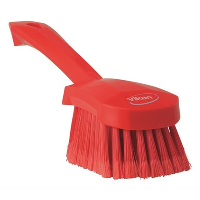 Vikan Soft Bristle White Scrubbing Brush, 270mm bristle length, Polyester, Polypropylene, Stainless Steel bristle