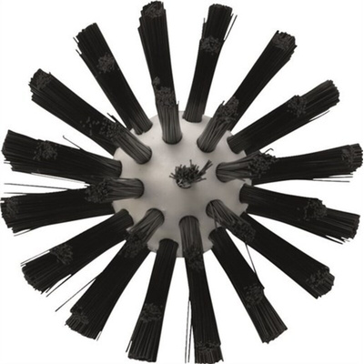 Vikan Medium Bristle Black Scrub Brush, 24mm bristle length, Polyester, Polypropylene, Stainless Steel bristle material