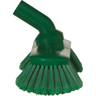 Vikan Soft Bristle Green Scrubbing Brush, 44mm bristle length, Polyester, Polypropylene, Stainless Steel bristle
