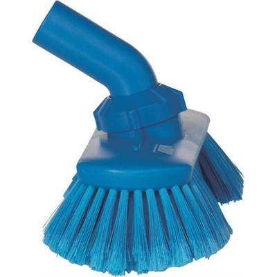 Vikan Soft Bristle Blue Scrubbing Brush, 44mm bristle length, Polyester, Polypropylene, Stainless Steel bristle material