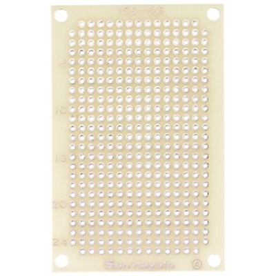 Sunhayato Single Sided Matrix Board FR4 1mm Holes, 2.54 x 2.54mm Pitch, 72 x 47 x 1.2mm