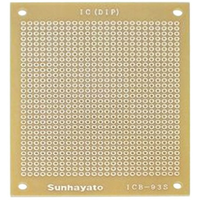 Sunhayato Single Sided Matrix Board FR2 1mm Holes, 2.54 x 2.54mm Pitch, 95 x 72 x 1.6mm