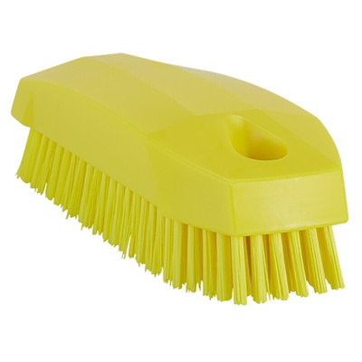 Vikan Hard Bristle Yellow Scrubbing Brush, 17mm bristle length, PET bristle material