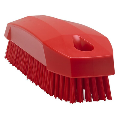 Vikan Hard Bristle Red Scrubbing Brush, 17mm bristle length, PET bristle material