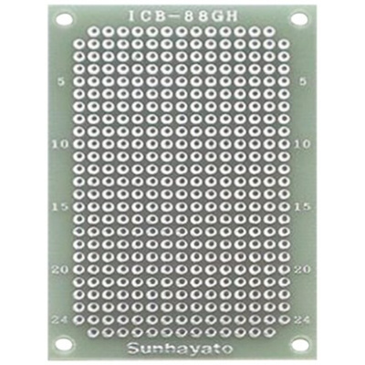 Sunhayato Double Sided Matrix Board 0.9mm Holes, 2.54 x 2.54mm Pitch, 72 x 47 x 1.2mm