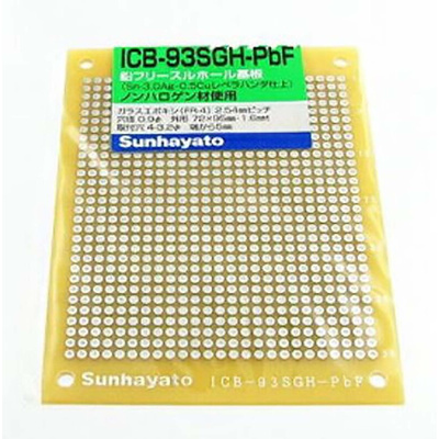 Double Sided Matrix Board FR4 0.9mm Holes, 2.54 x 2.54mm Pitch, 95 x 72 x 1.6mm