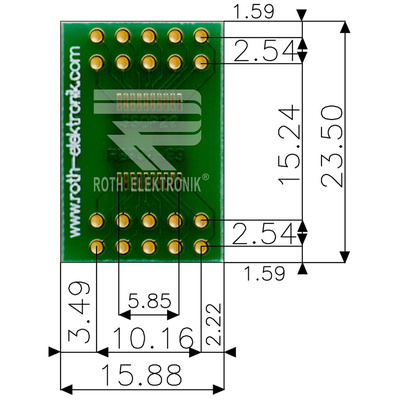 RE931-03, Double Sided Extender Board Multi Adapter Board FR4 23.5 x 15.88 x 1.5mm