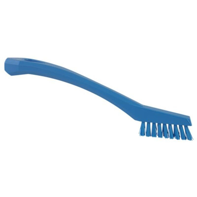 Vikan Extra Hard Bristle Blue Scrubbing Brush, 15mm bristle length, PET bristle material