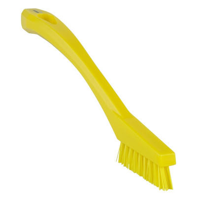 Vikan Extra Hard Bristle Yellow Scrubbing Brush, 15mm bristle length, PET bristle material