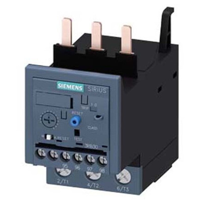 Siemens 3RB Overload Relay 1NO + 1NC, 60 A F.L.C, 2 A @ 24 V (Auxiliary DC-13), 4 A @ 24 V (Auxiliary AC-15), 80 (Main)