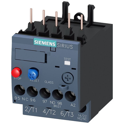 Siemens Overload Relay, 0.2 A F.L.C, 200 mA Contact Rating, 0.06 kW, 0.09 kW, 400 V, 500 V, 690 V, SIRIUS