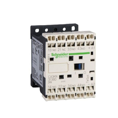 Schneider Electric Control Relay 4NO, 10 A Contact Rating, 24 Vdc, 4PST, TeSys