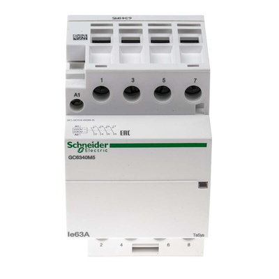 Schneider Electric GC63 Series Contactor, 230 V ac Coil, 4-Pole, 63 A, 4NO, 415 V ac
