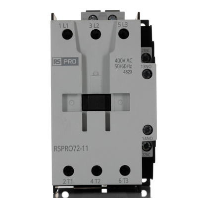 RS PRO Contactor, 400 V Coil, 3-Pole, 72 A, 37 kW, 1NO