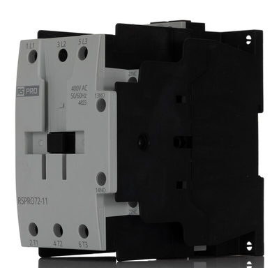 RS PRO Contactor, 400 V Coil, 3-Pole, 72 A, 37 kW, 1NO