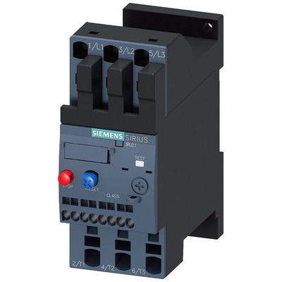 Siemens Overload Relay 1NC/1NO, 1.25 A F.L.C, 4 A Contact Rating, 0.75 kW, 3P, SIRIUS 3RB