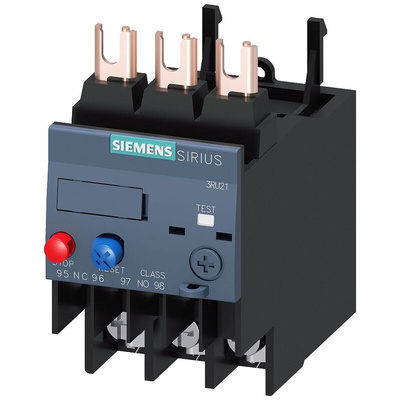 Siemens Contactor Relay 1NC/1NO, 1 A F.L.C, 3 A Contact Rating, 0.55 kW, 3P, SIRIUS 3RU