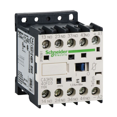 Schneider Electric Control Relay 2 NO + 2NC, 10 A Contact Rating, 3 W, 110 V dc, TeSys